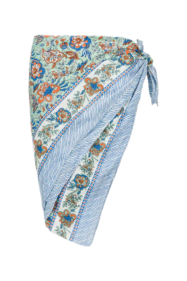 anja-paris-le-par-o-imprim-fleurs-orange-sur-bleu image 1