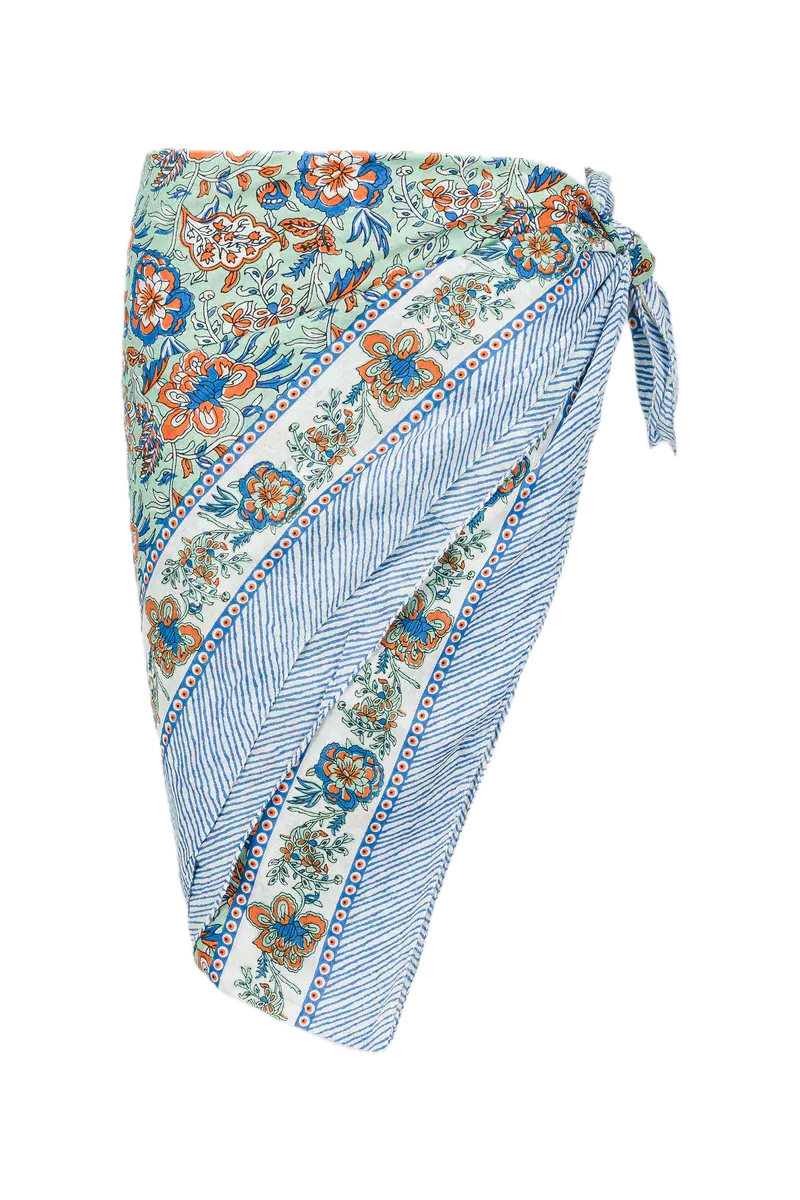 anja-paris-le-par-o-imprim-fleurs-orange-sur-bleu image 1