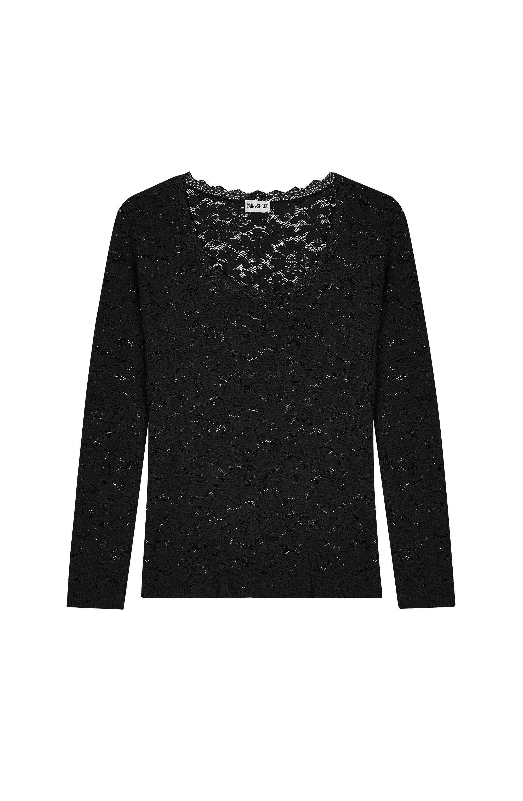 pain-de-sucre-gilda-top-en-dentelle-manches-longues-noir image 5