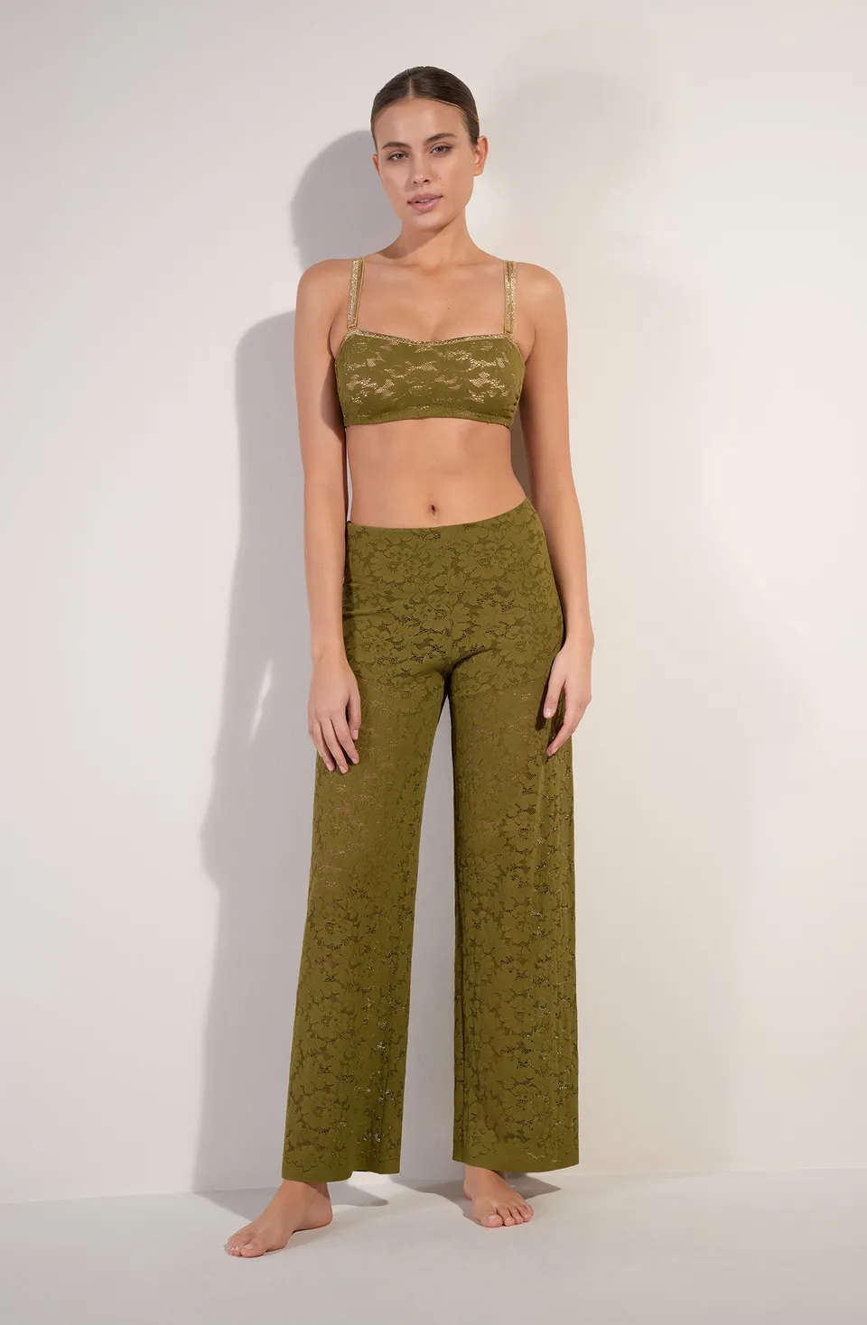 pain-de-sucre-paco-bronze-pantalon-en-r-sille-de-dentelle-taille-haute image 1