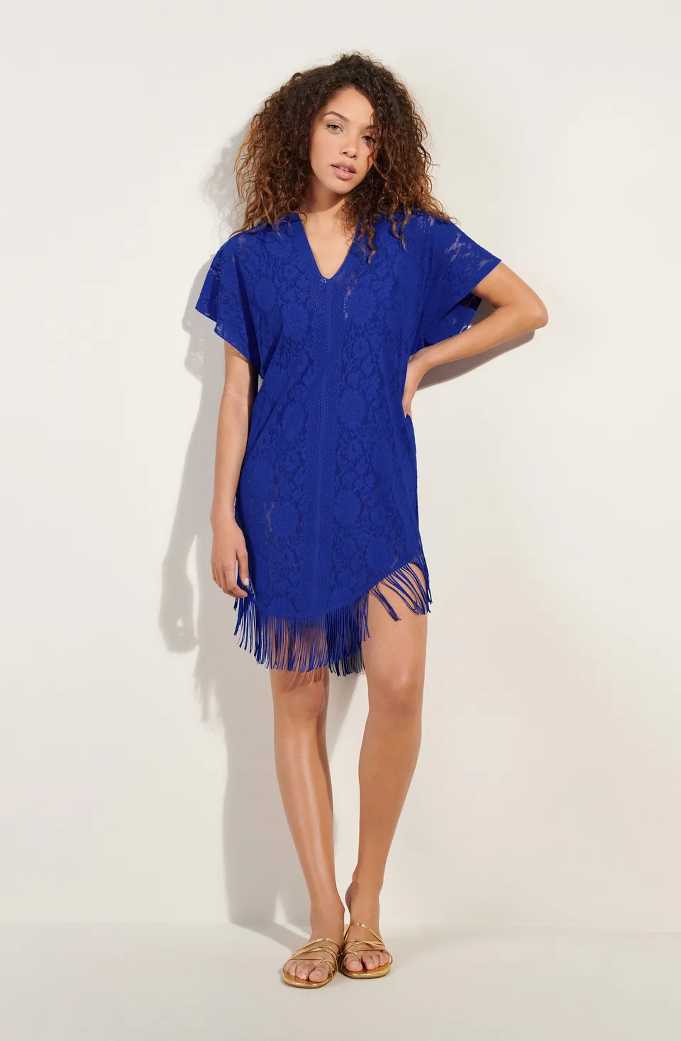 pain-de-sucre-jesse-tunique-poncho-dentelle-saphir image 1