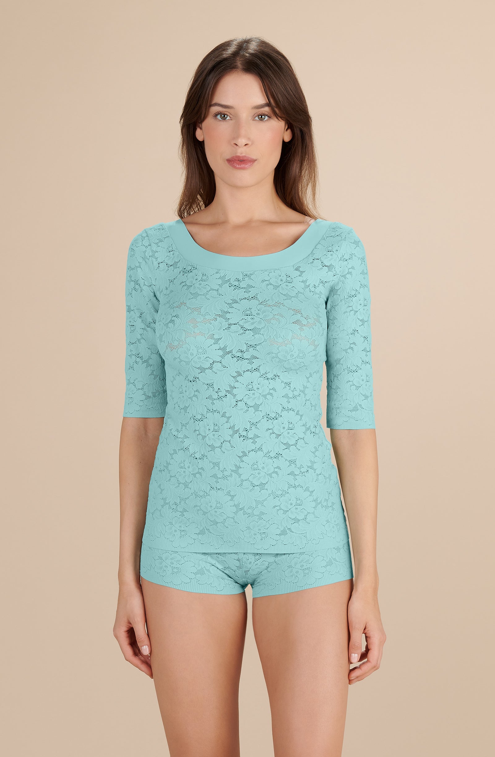 pain-de-sucre-djoy-2d-top-dentelle-manches-3-4-aqua image 1