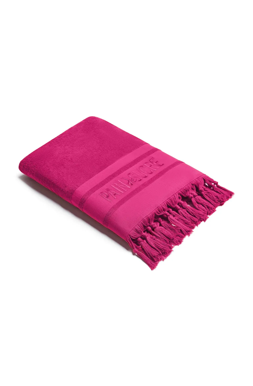 pain-de-sucre-zaina-fouta-en-ponge-brod-e-100-coton-framboise image 1