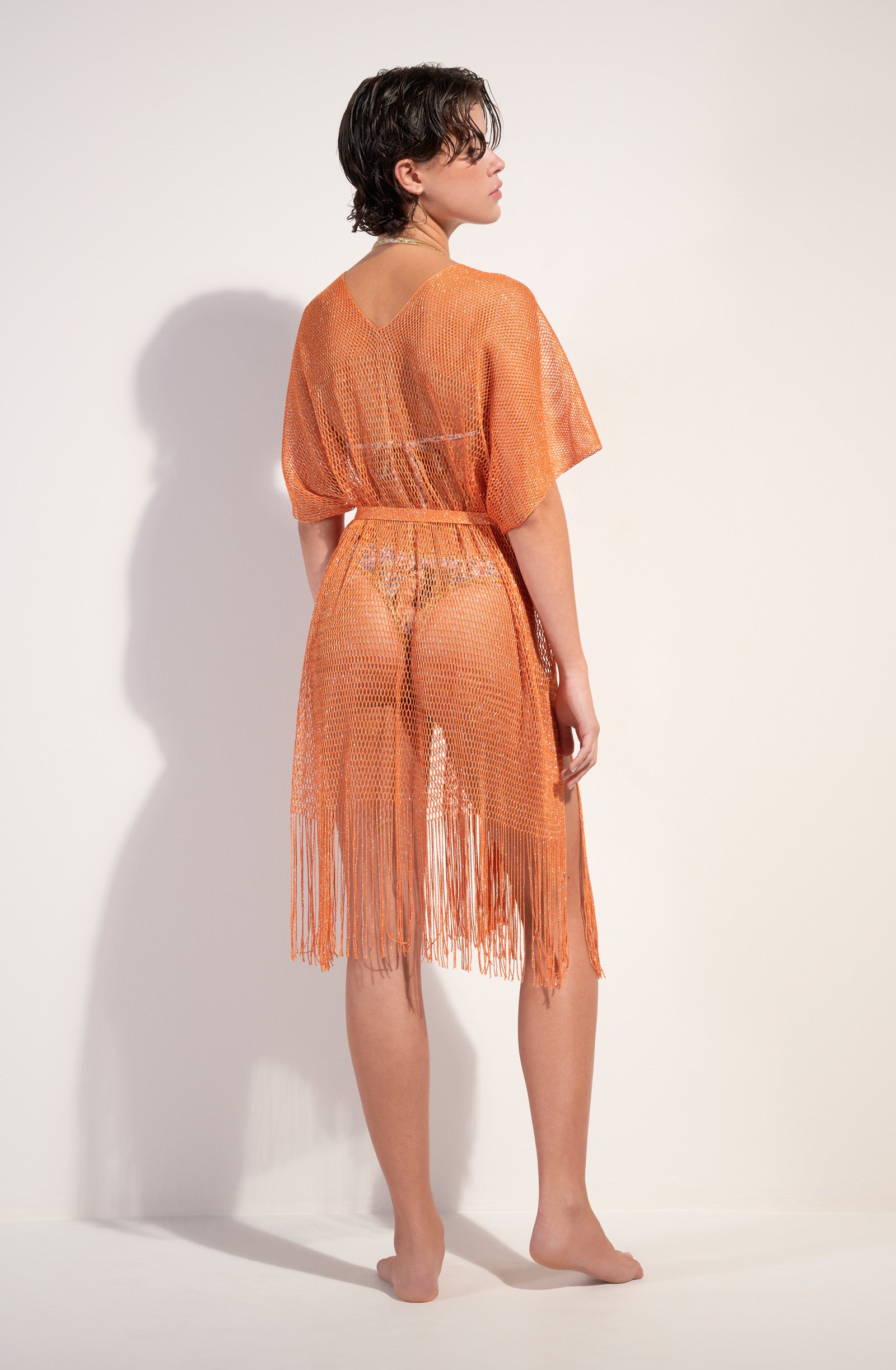 pain-de-sucre-vita-veste-kimono-franges-en-maille-filet-scintillante-orange image 6