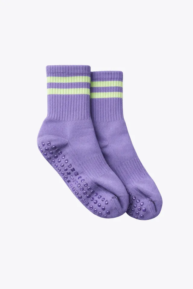 luz-collections-chaussettes-chaussettes-hautes-antid-rapantes-ray-es-violettes-e image 1