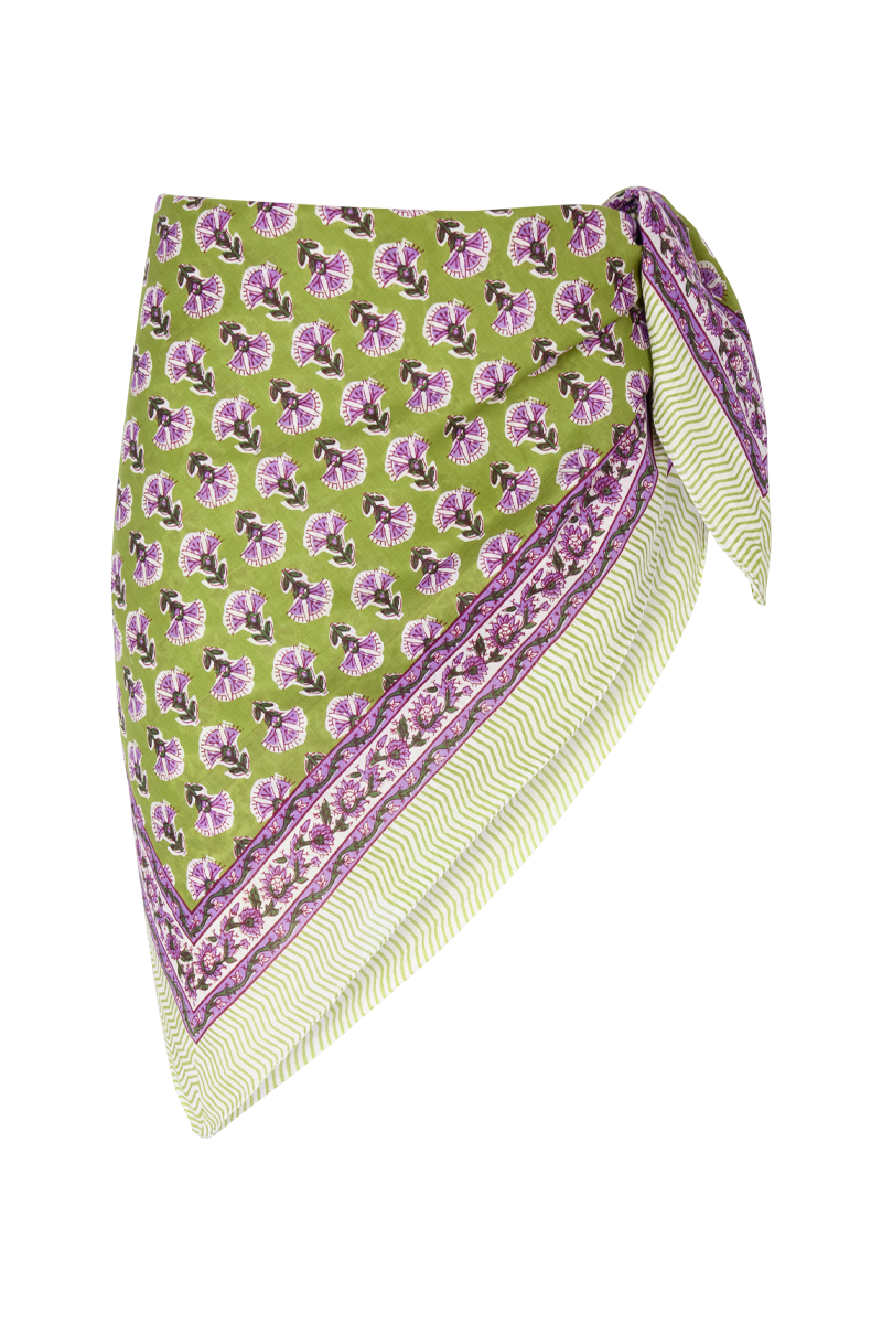 anja-paris-le-par-o-imprim-fleurs-vert-pareo-de-plage-180-x-115-cm image 1