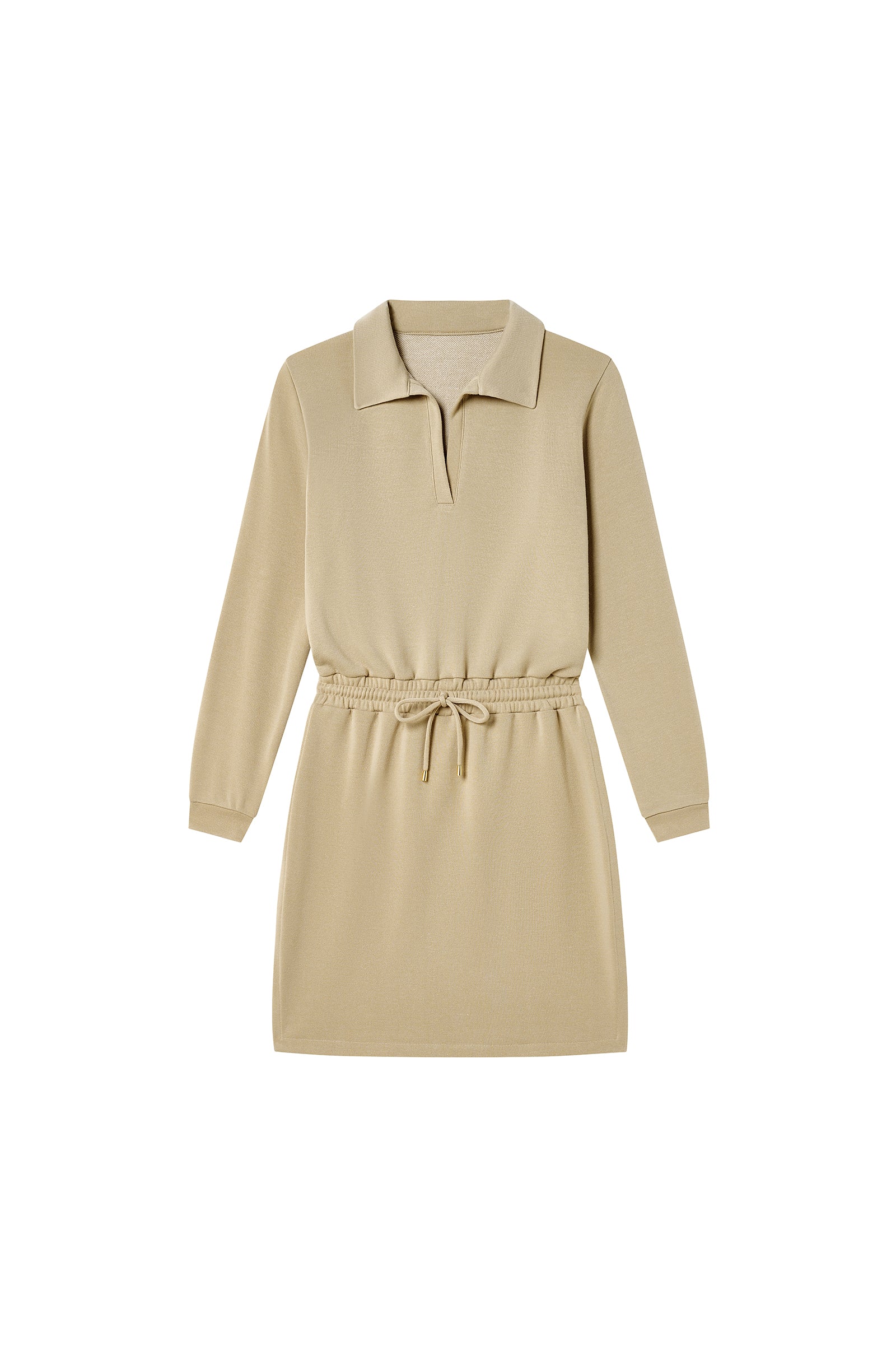 pain-de-sucre-robine-robe-sweat-manches-longues-col-polo-sable image 6