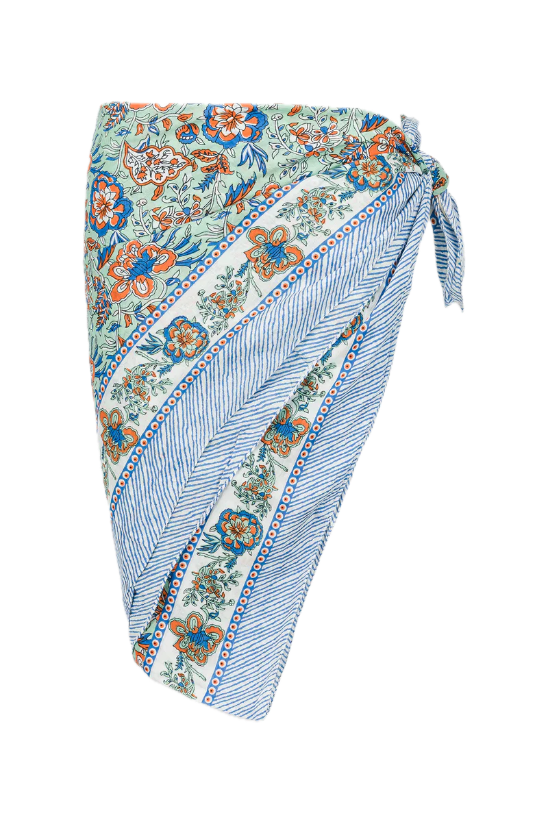 anja-paris-le-par-o-imprim-fleurs-orange-sur-bleu image 1