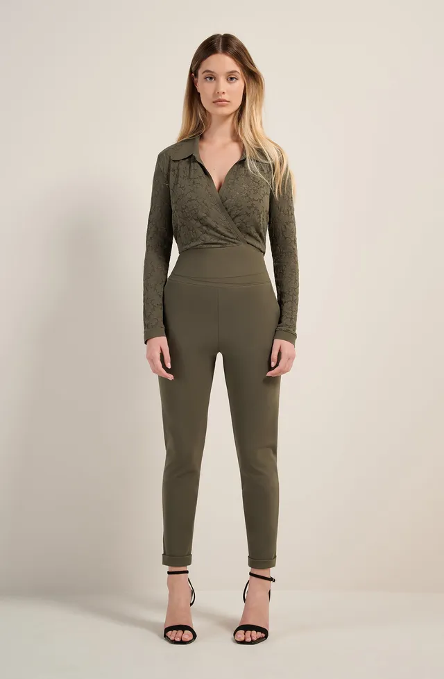 pain-de-sucre-jazzi-pantalon-slim-taille-haute-bonded-lichen image 1