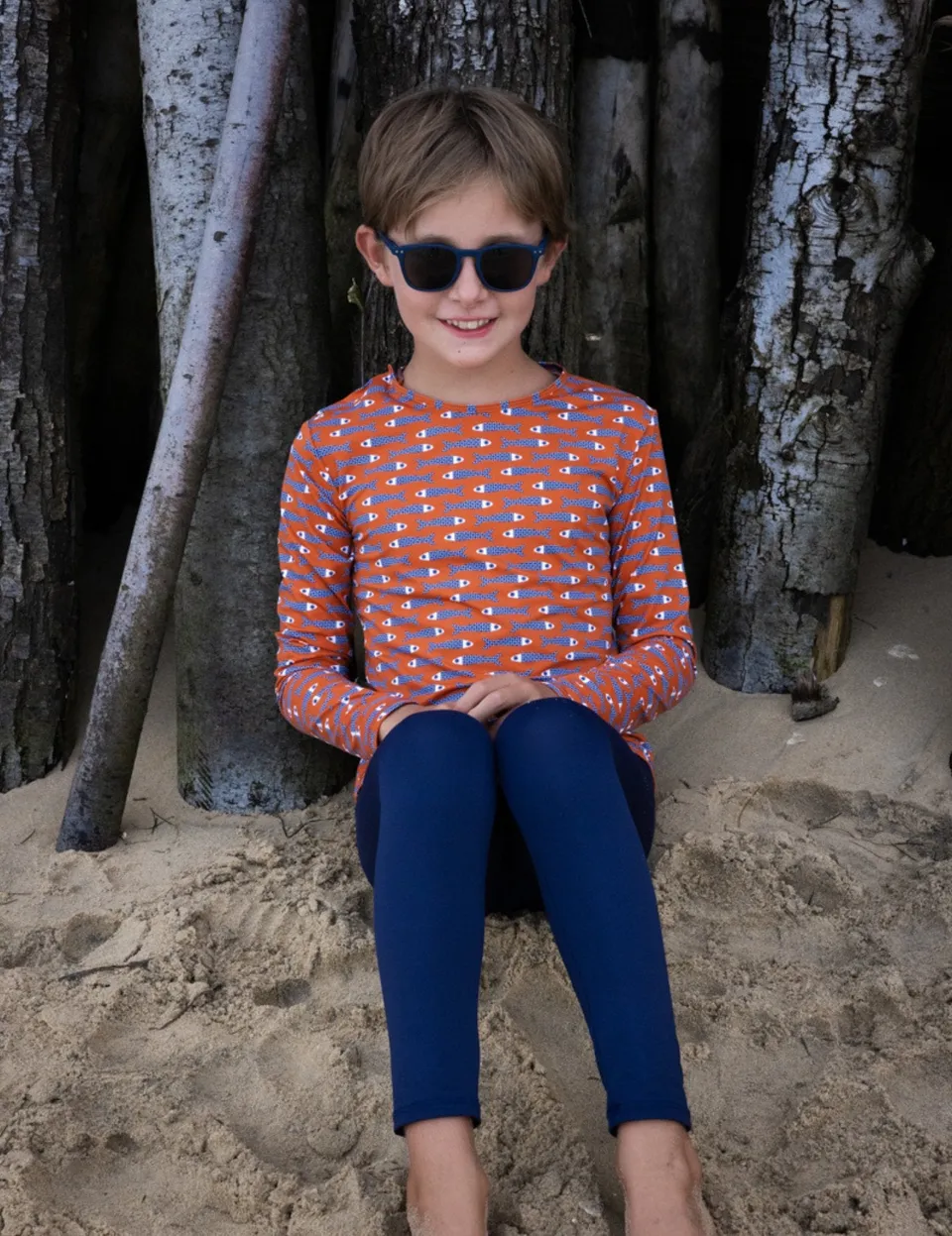 les-ultraviolettes-mini-rio-bleu-marine-legging-anti-uv-enfant-upf50 image 1