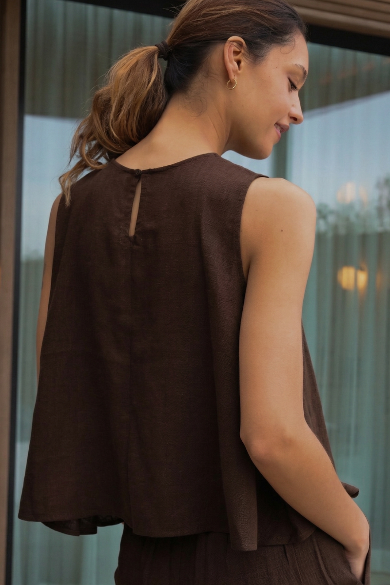 anja-paris-le-confortable-chocolat-top-crop-beachwear-col-rond image 4