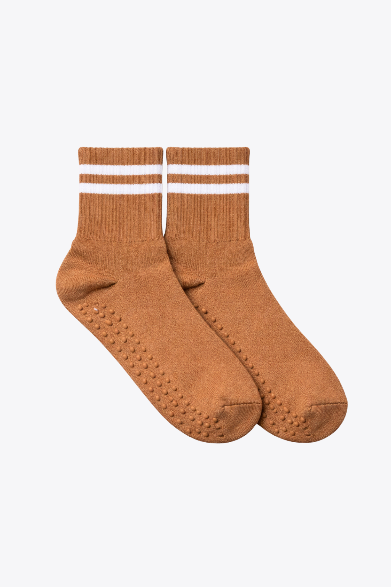 luz-collections-chaussettes-de-sport-oranges-ray-es-blanches-antid-rapantes image 1