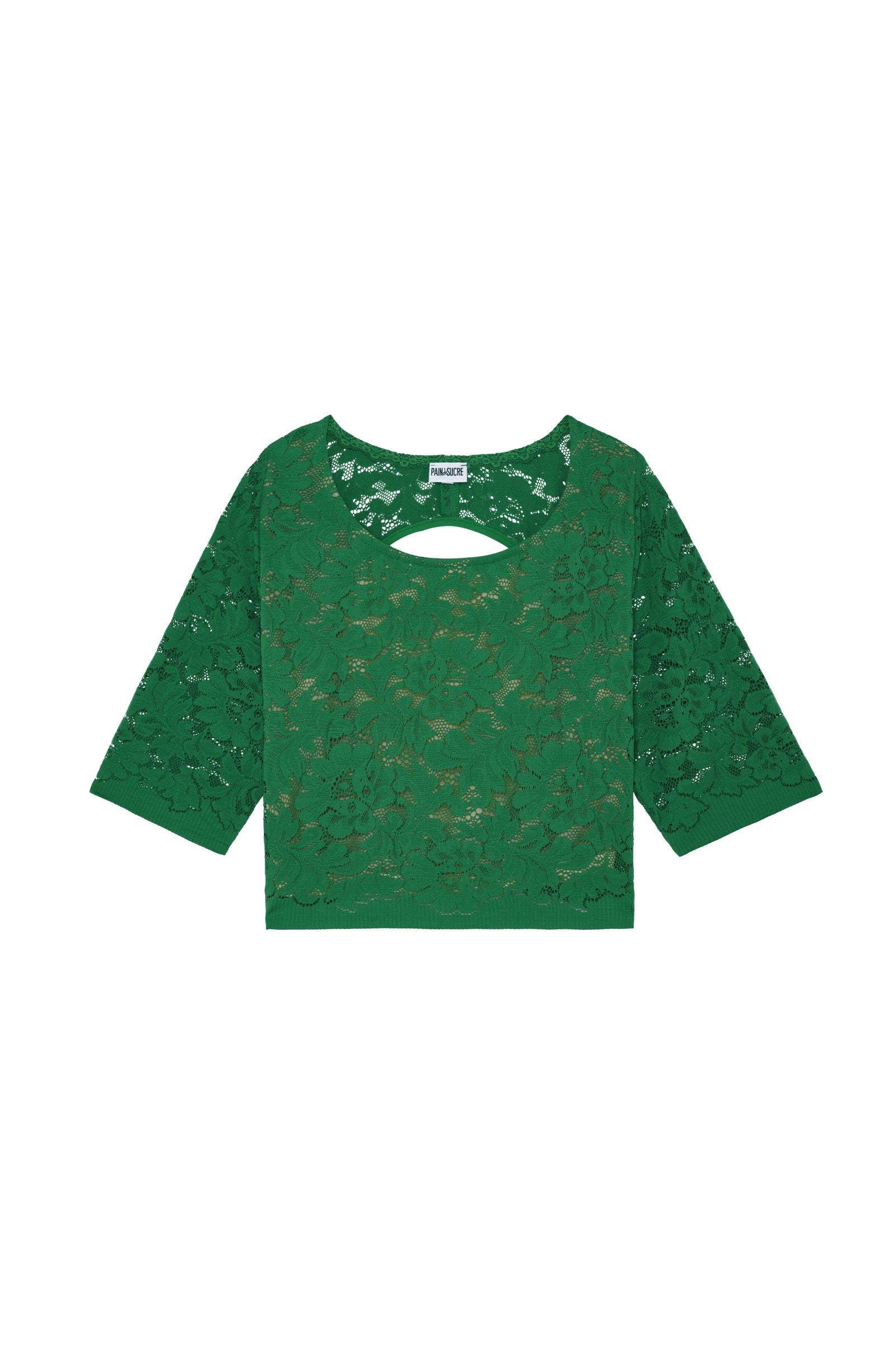 pain-de-sucre-kalliope-crop-top-r-sille-de-dentelle-stretch-jade image 5