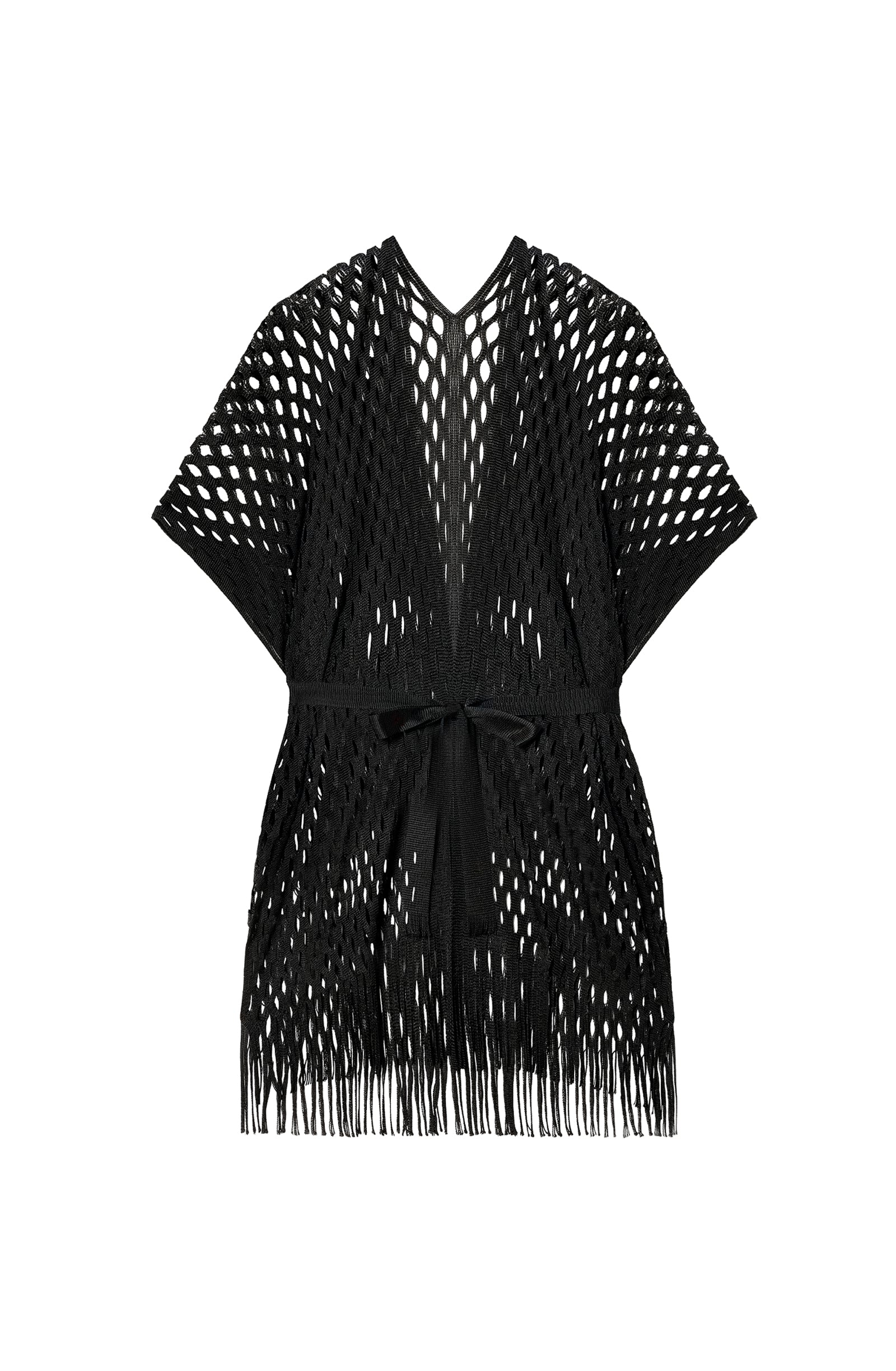 pain-de-sucre-venise-veste-kimono-en-maille-gros-filet-lurex-dor-avec-ceinture-n image 5