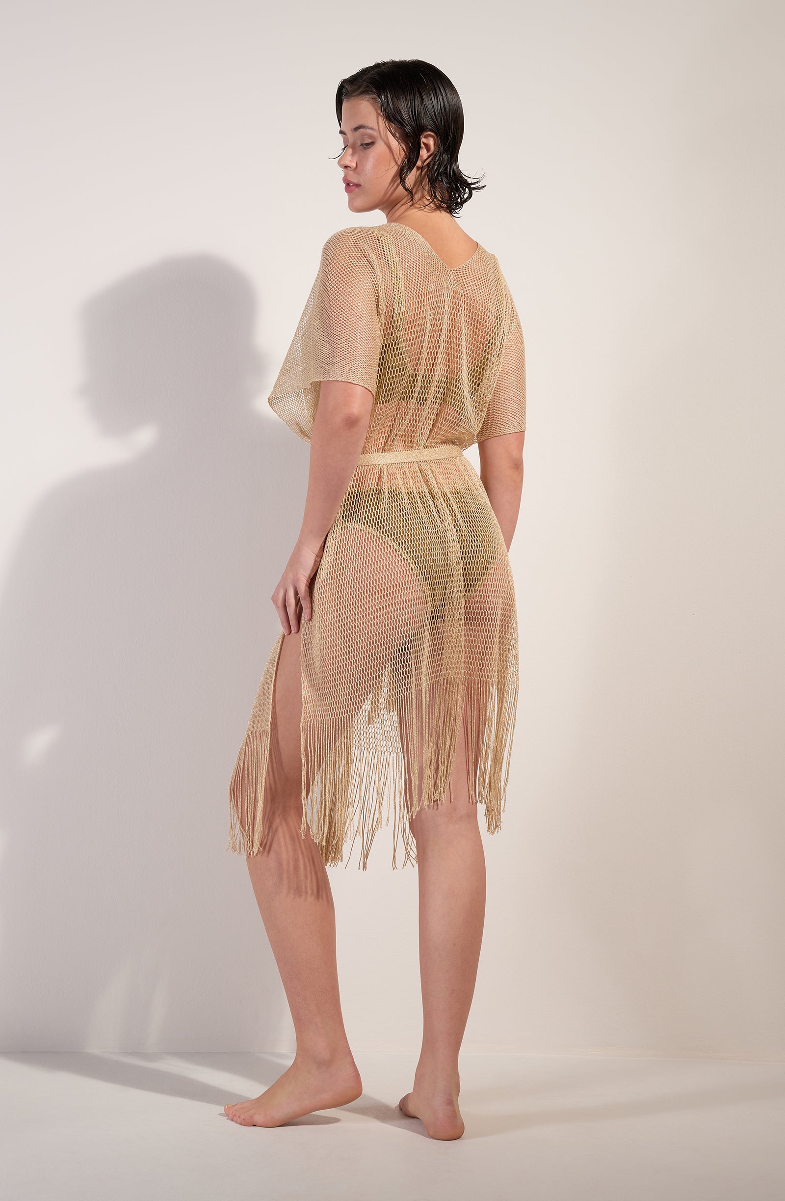 pain-de-sucre-vita-veste-kimono-franges-en-maille-filet-scintillante-jaune image 4