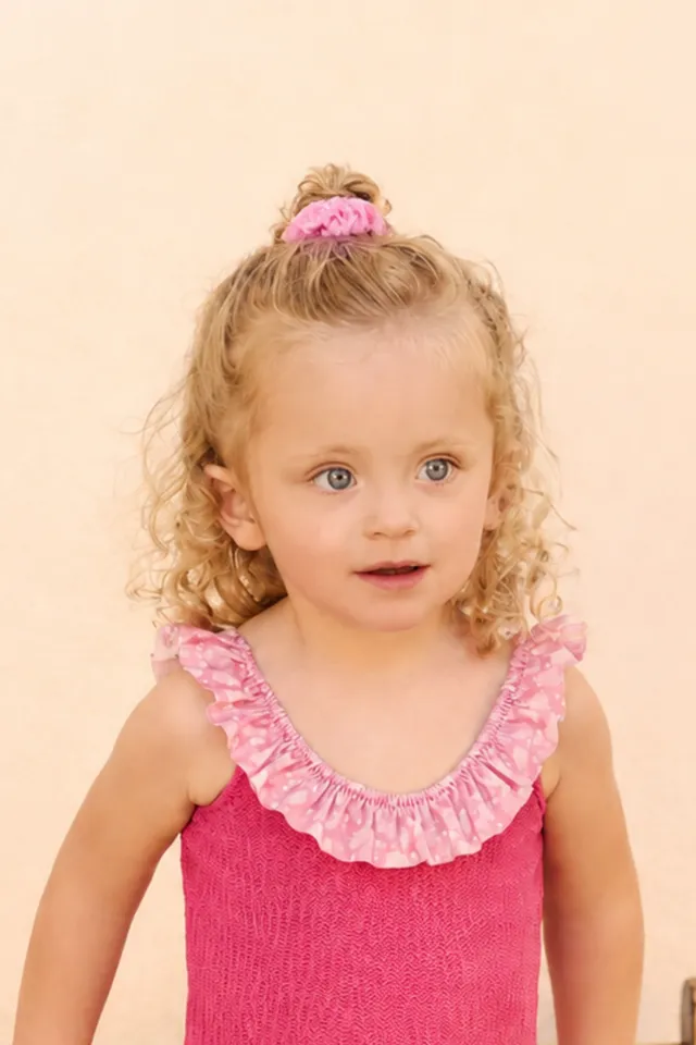 luz-collections-chouchou-chouchou-pois-rose-mati-re-douce-et-extensible-maintien image 1